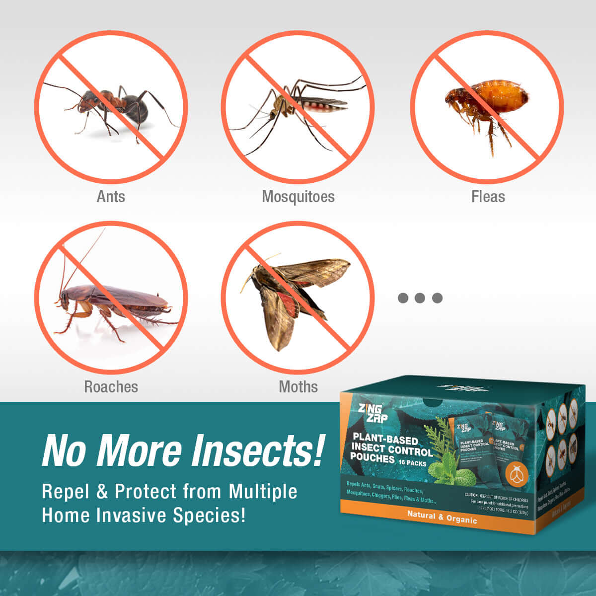 ZingZap Insect Control Pouches Plant-Based 16 Pack