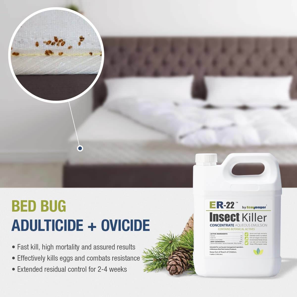 Ecovenger ER-22 Insect Killer Concentrate Bed Bug Killer 1 GL