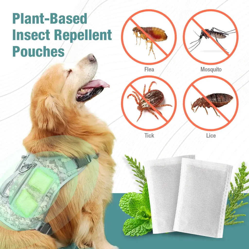 Tactical Dog Harness Comes with ZingZap Non-Toxic Bug Repellent Bag