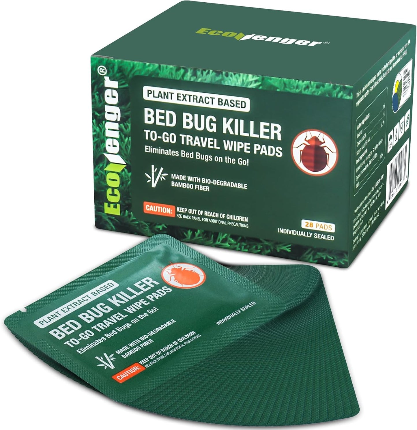 Ecovenger Bed Bug Killer to Go Wipes 28 ct