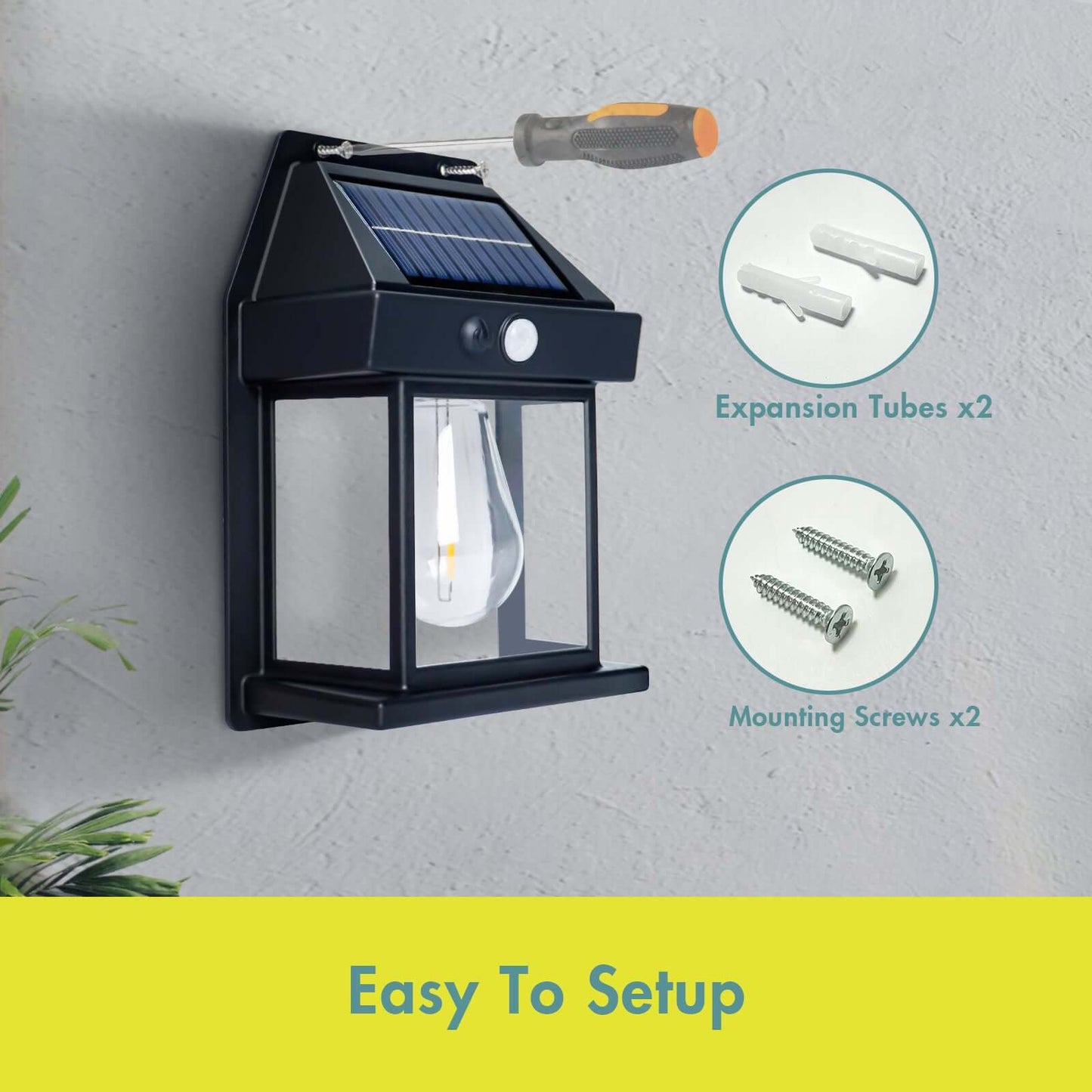 Ecovenger Solar Powered Motion-Sensor Wall Lamp