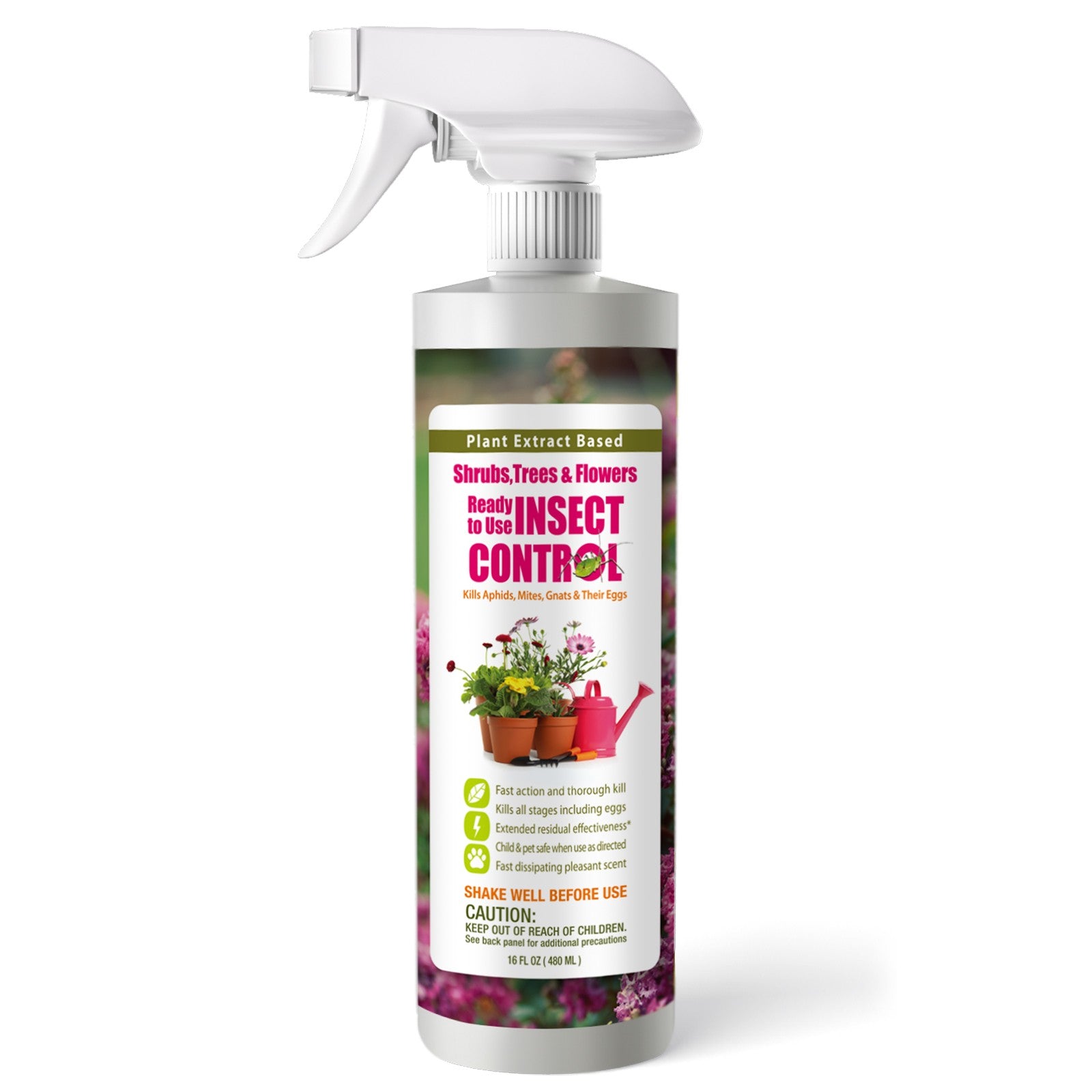 EcoVenger (Formerly EcoRaider) Garden Insect Control 16 oz, Plant Extract Based, Indoor & Outdoor, Kills Aphids, Mealybugs, Spider Mites and Gnats