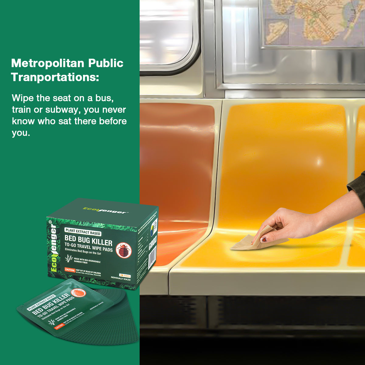 Ecovenger Bed Bug Killer to Go Wipes 28 ct