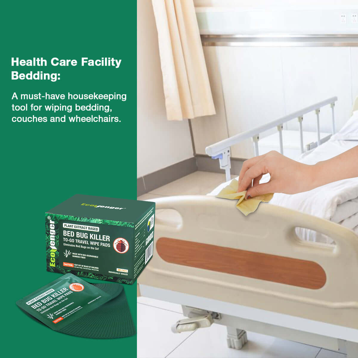 Ecovenger Bed Bug Spray 2 oz x 2 & To-Go Wipes 28pcs 100% Efficacy