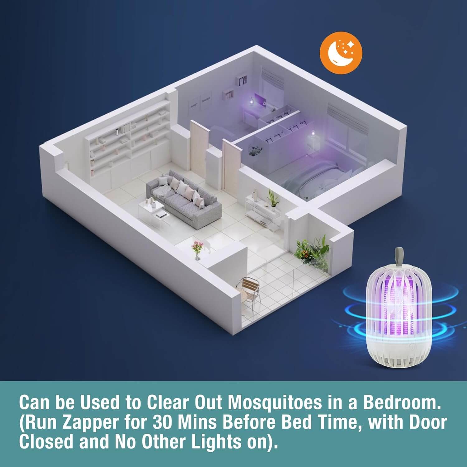 ZingZap Mosquito Zapper & Lamp Dual-Function for Anywhere