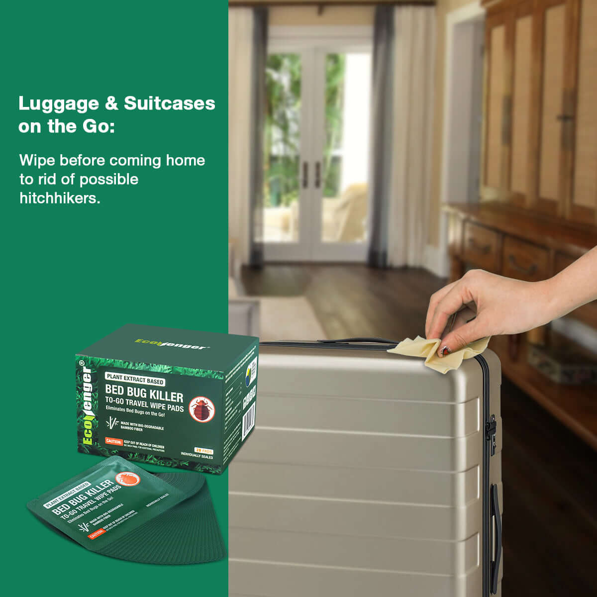 Ecovenger Bed Bug Killer to Go Wipes 28 ct