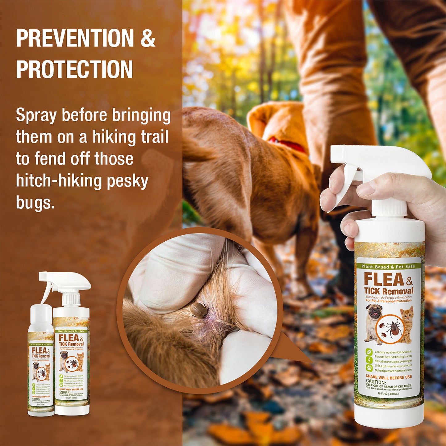 Ecovenger Flea & Tick Removal Spray 16 oz for Dogs and Cats