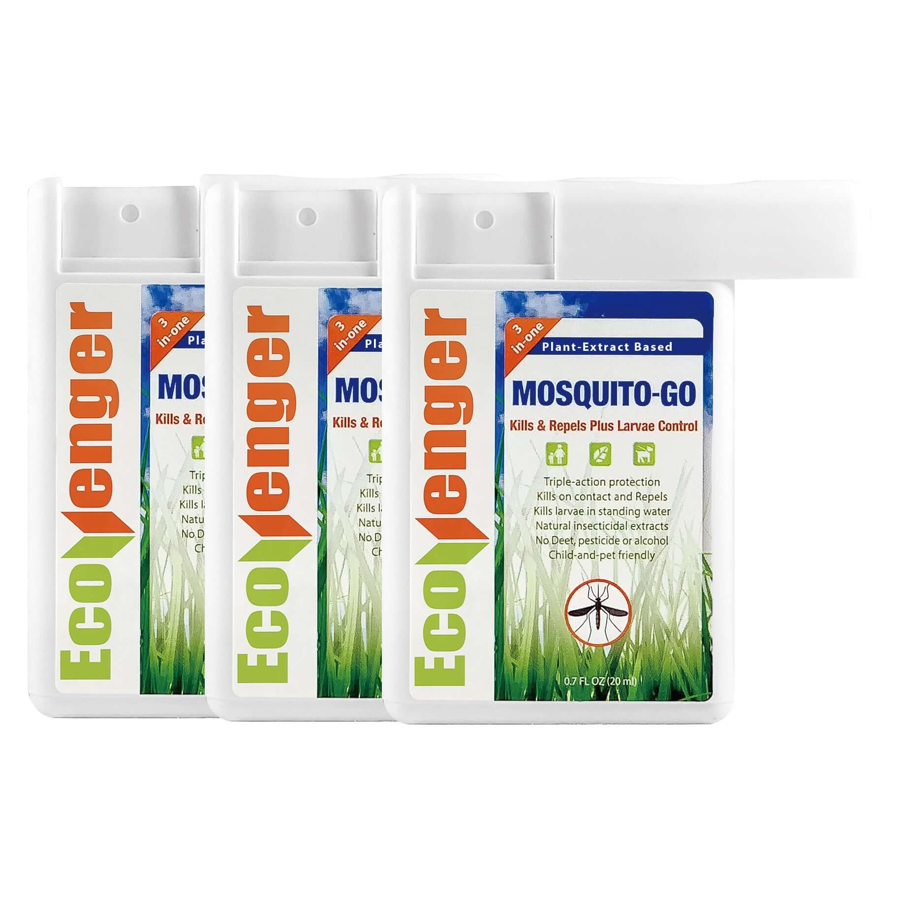 Ecovenger Mosquito Spray Triple-Action 1 oz 6 Packs