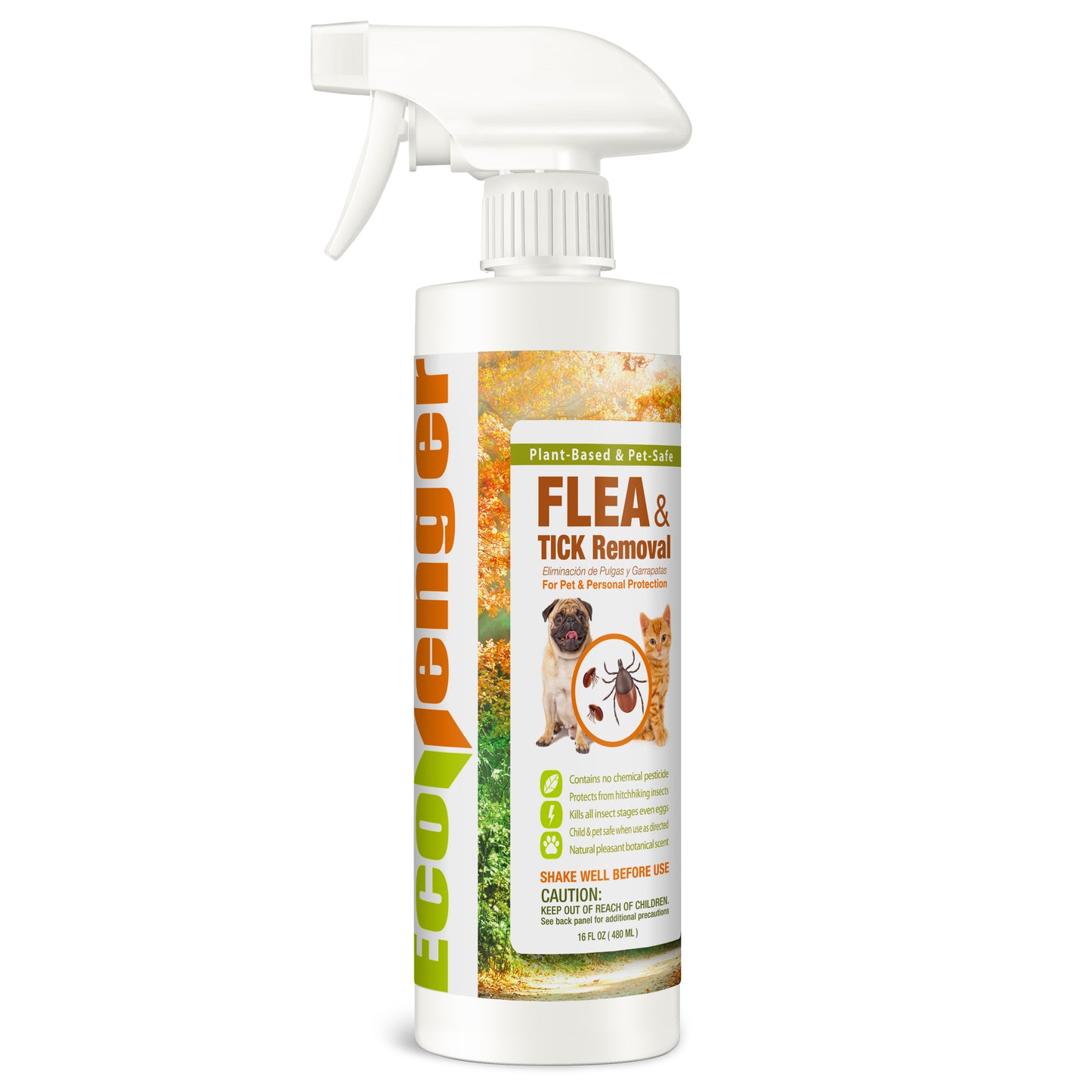 Ecovenger Flea & Tick Removal Spray 16 oz for Dogs and Cats