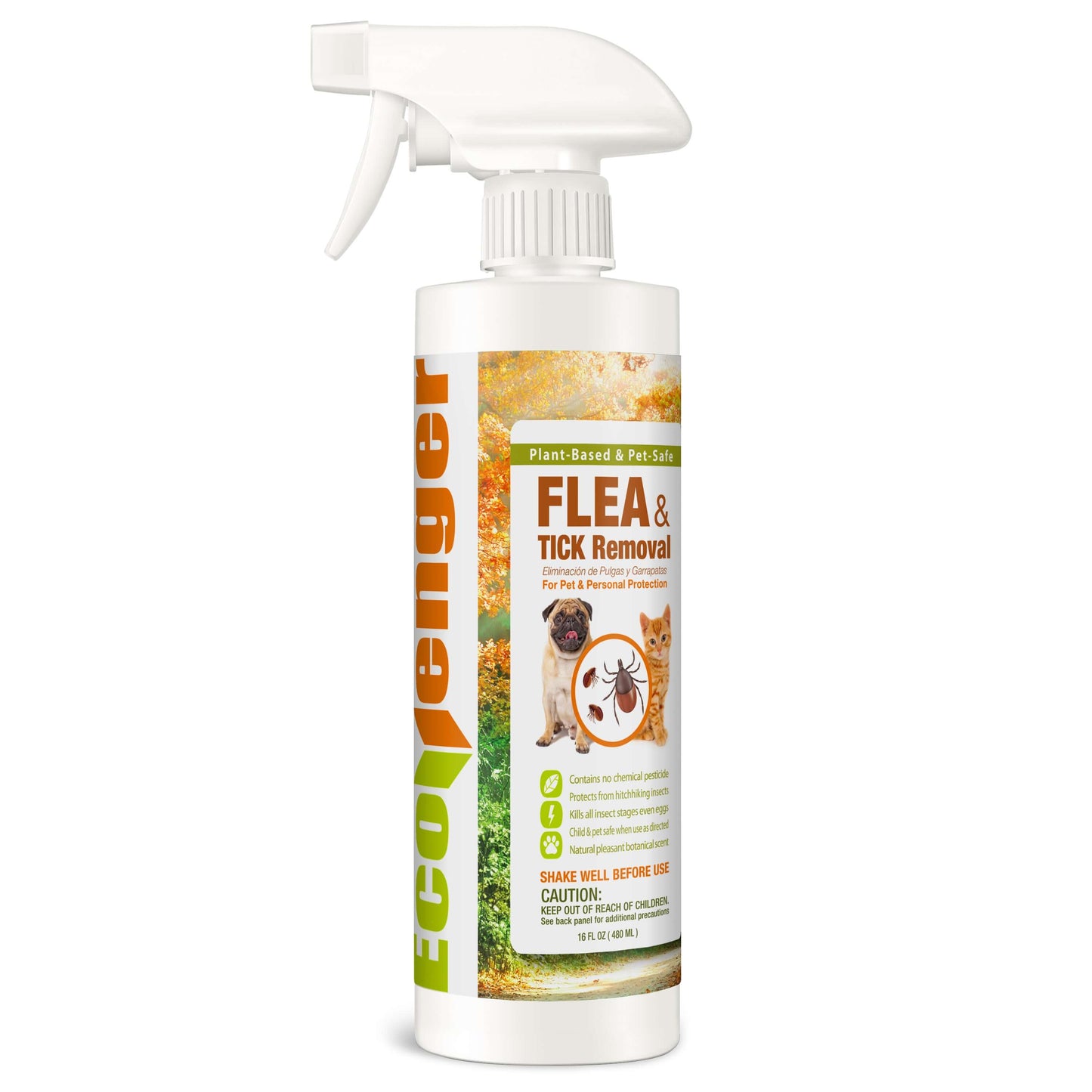 Ecovenger Flea & Tick Removal Spray 16 oz for Dogs and Cats