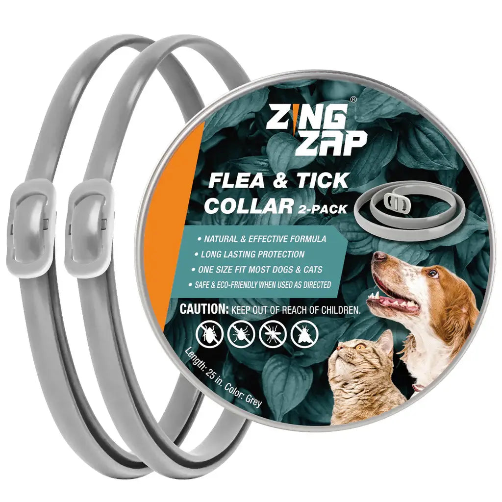 ZingZap Flea & Tick Collar 2-Pack Plant-Based for Dogs & Cats