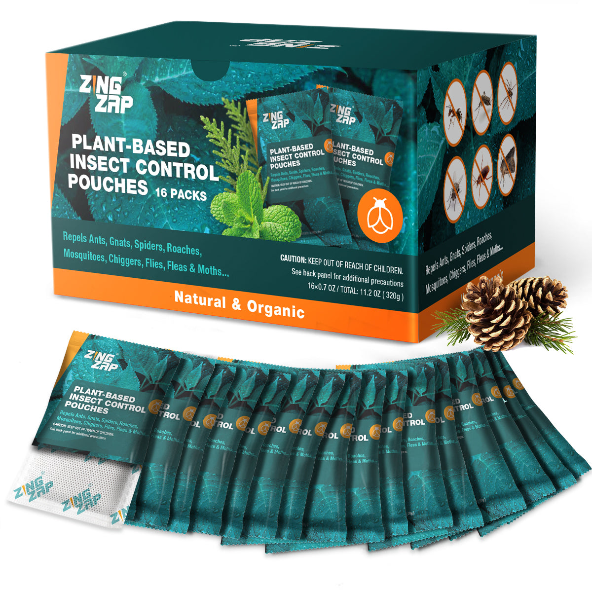 ZingZap Insect Control Pouches Plant-Based 16 Pack