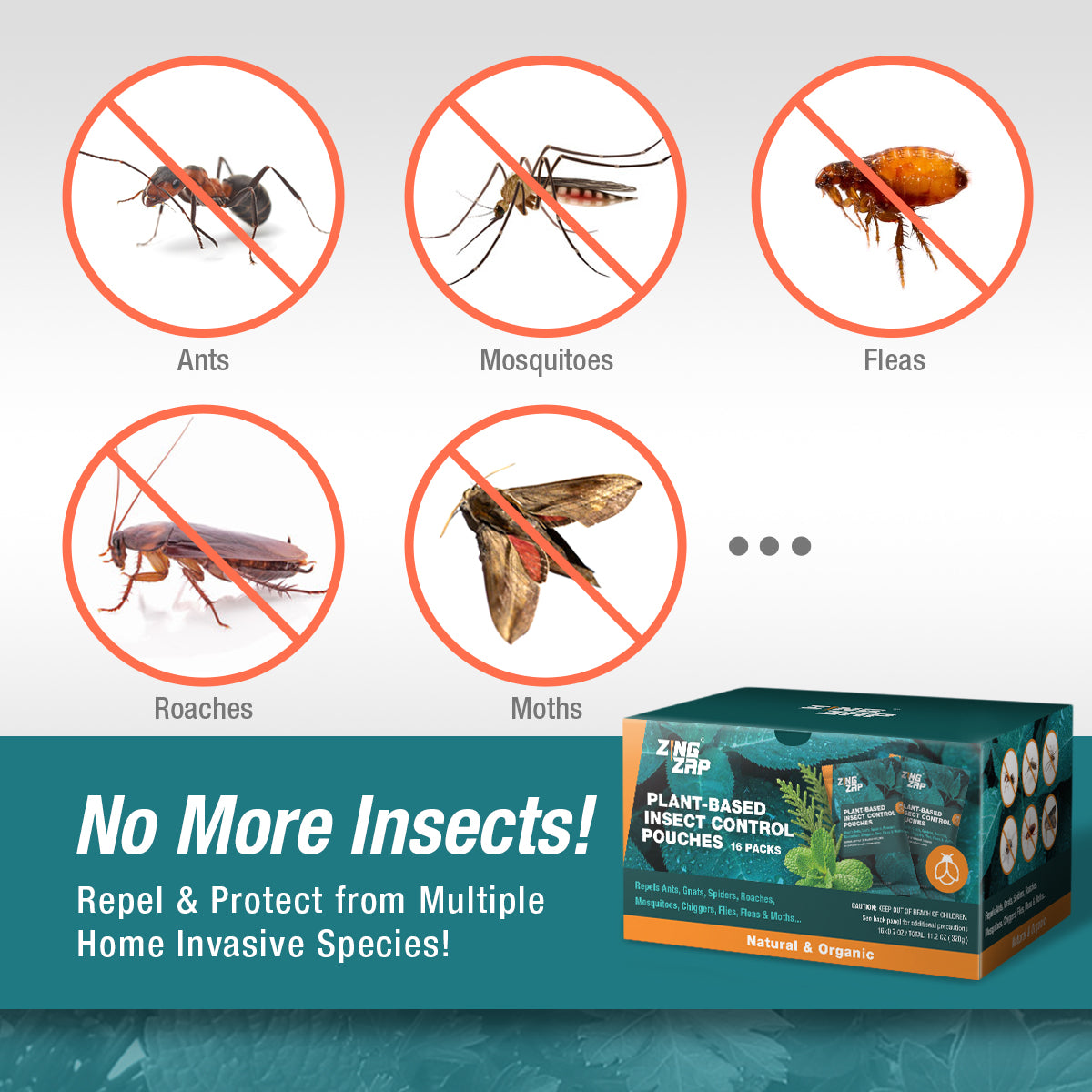 ZingZap Insect Control Pouches Plant-Based 16 Pack