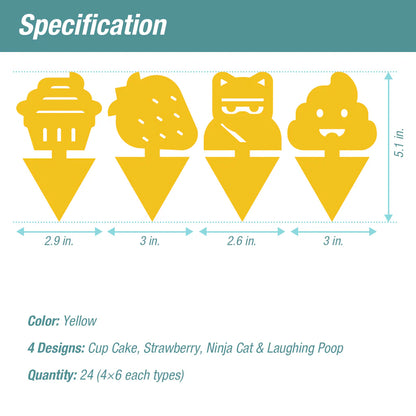 ZingZap Sticky Insect Traps with Novelty Emoji 24-Pack