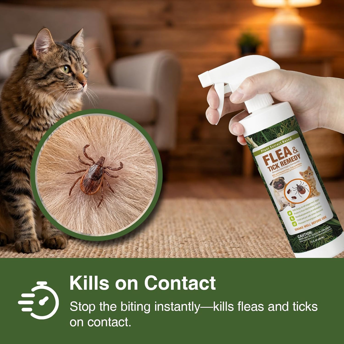 Flea & Tick Removal Spray 16 oz for Dogs and Cats