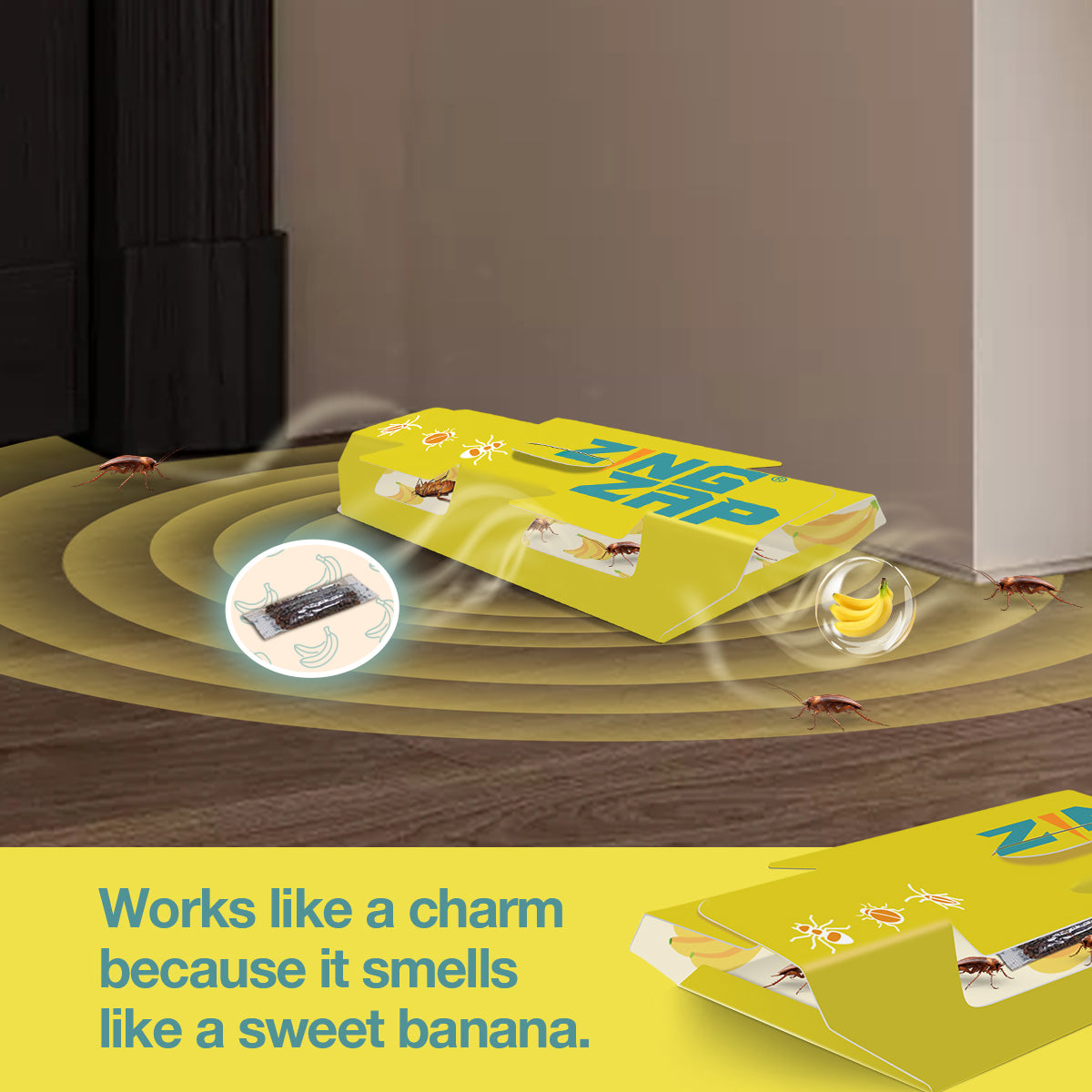 13-Pack Roach Glue Traps - Banana, Cantaloupe or Passion Fruit Scented – Infused with Natural Bait for 3 X Faster Results!