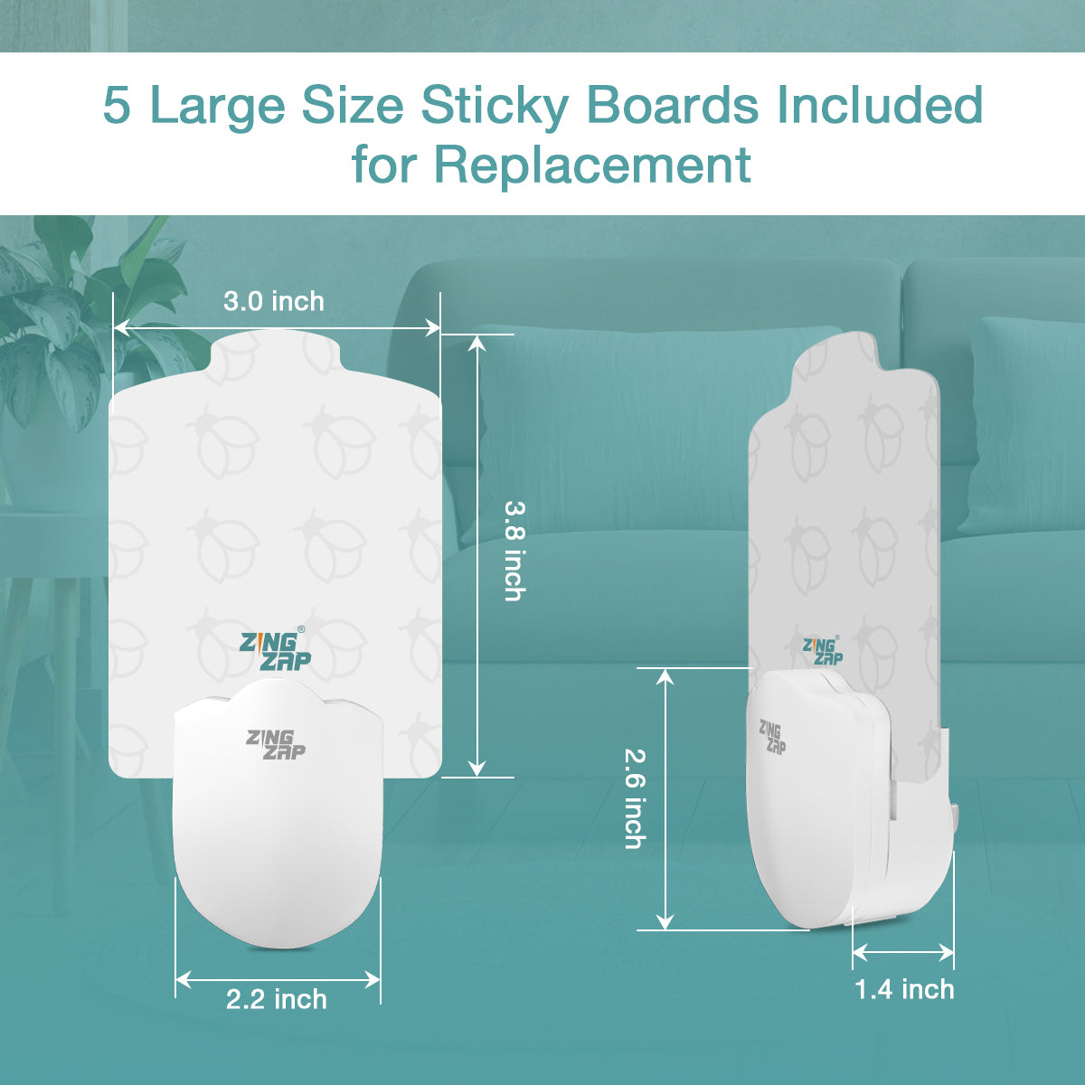 ZingZap Flying Insect Trap Plug-in Station and 5 Trap-Boards