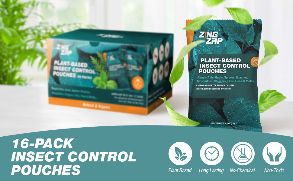 ZingZap Insect Control Pouches Plant-Based 16 Pack