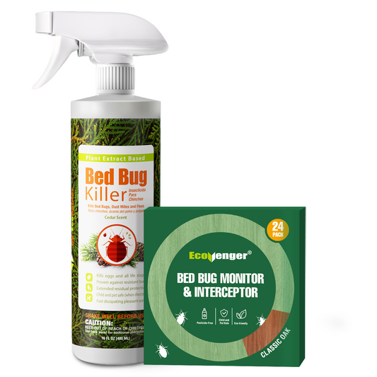 Bed Bug Killer Spray 16 oz & Monitor Trap (24) Bundle
