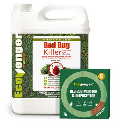 Bed Bug Killer 1 Gallon and Monitor Traps 24 CT Bundle