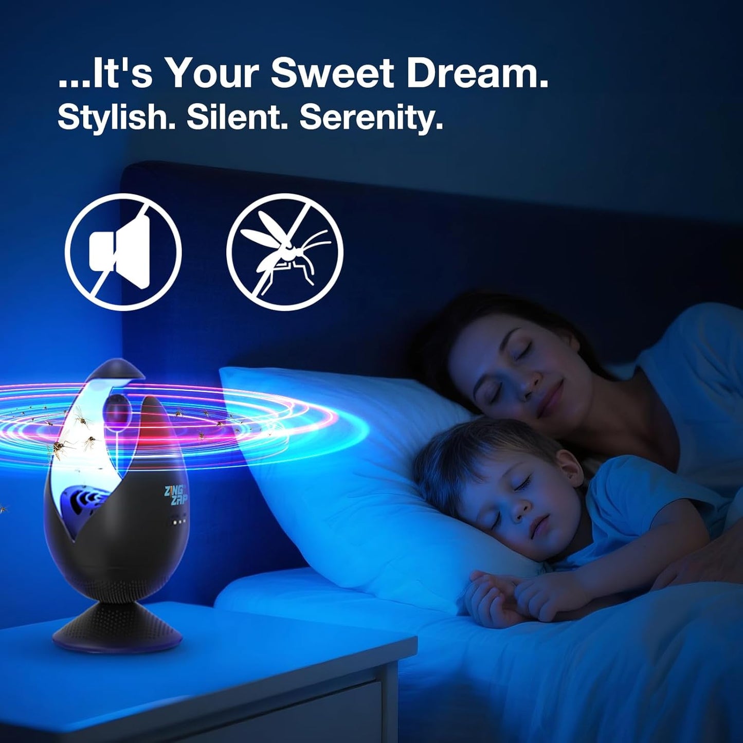 ZingZap Mosquito Bug Trap Station Dual-Baiting Smart Sensor Turbo Jet