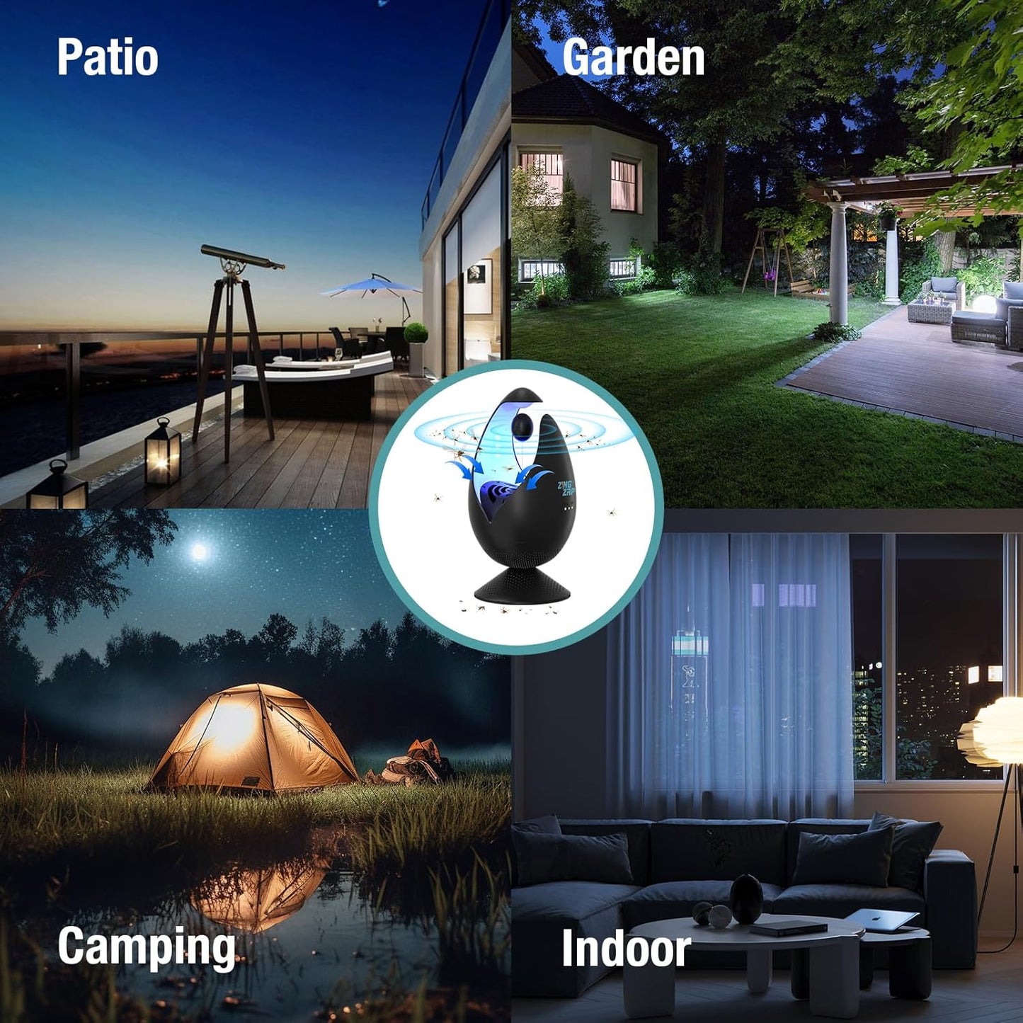 ZingZap Mosquito Bug Trap Station Dual-Baiting Smart Sensor Turbo Jet