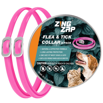 ZingZap Flea & Tick Collar 2-Pack Plant-Based for Dogs & Cats