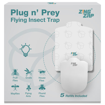 ZingZap Flying Insect Trap Plug-in Base & 5 Trap-Boards Fruity Scented