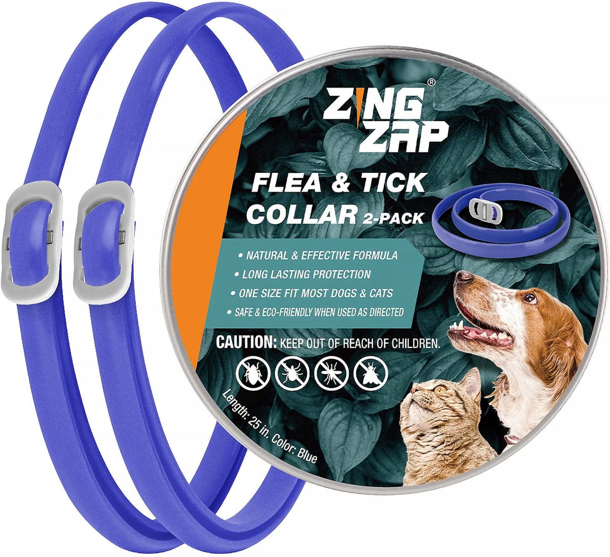 ZingZap Flea & Tick Collar Plant-Based 2-Pack