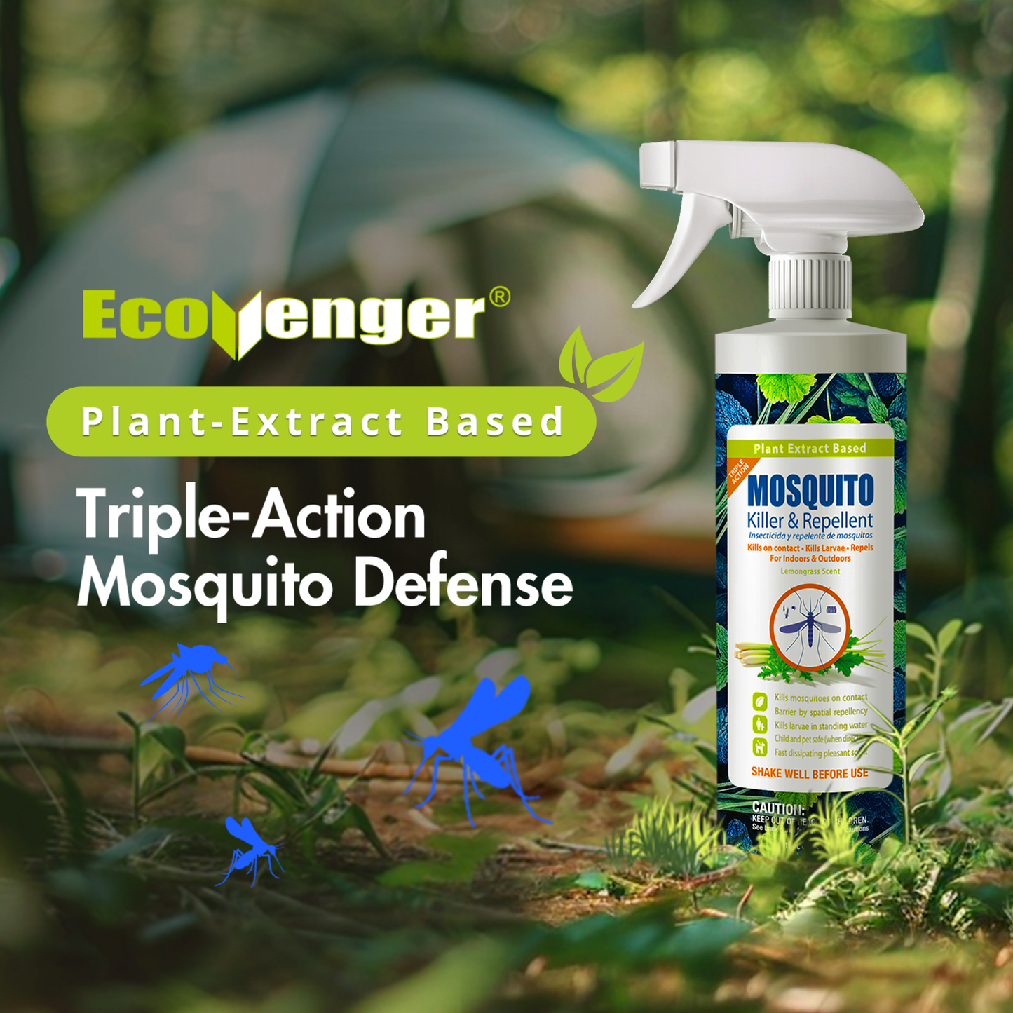 Triple-Action Mosquito Killer and Repellent 16 oz