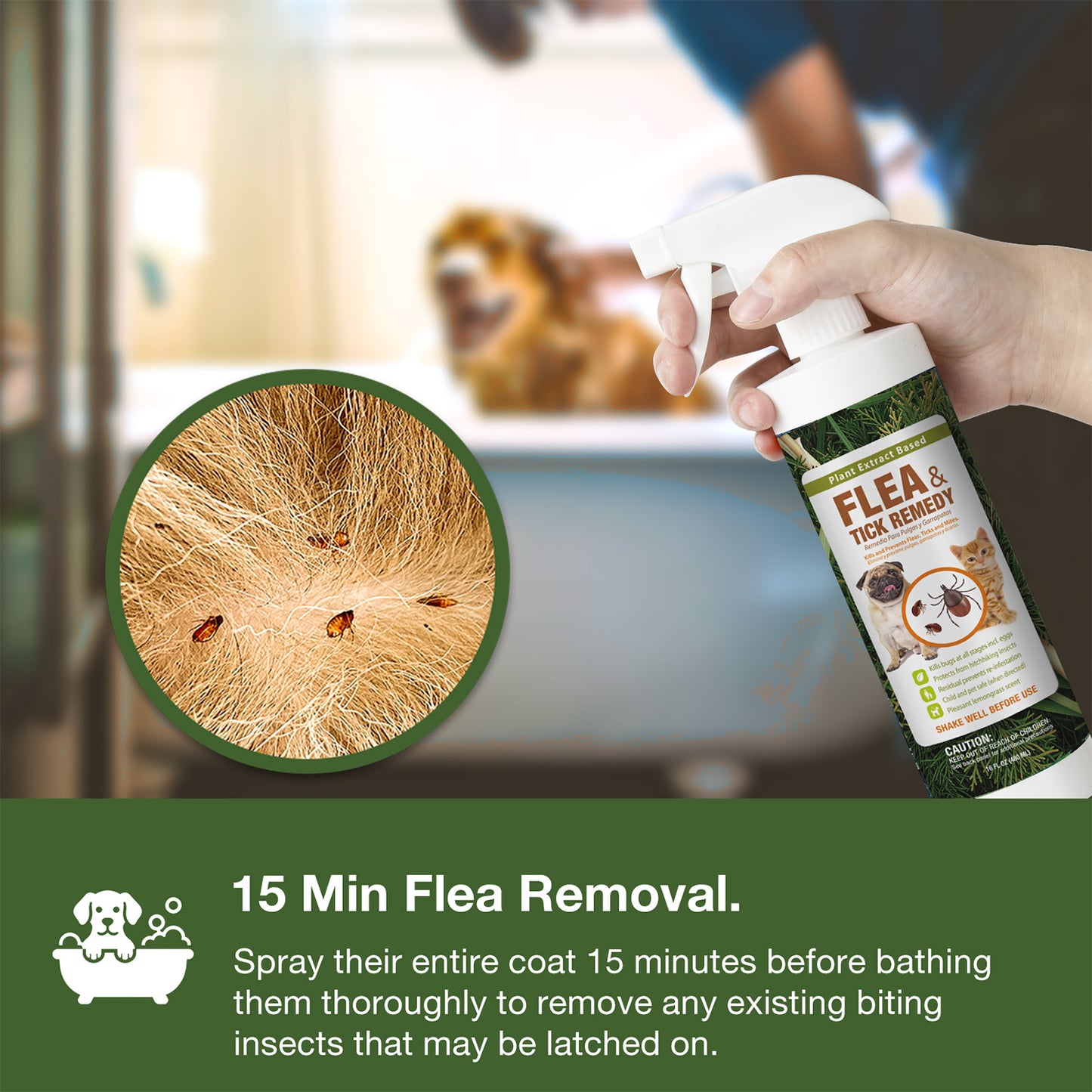 Flea & Tick Removal Spray 16 oz for Dogs and Cats