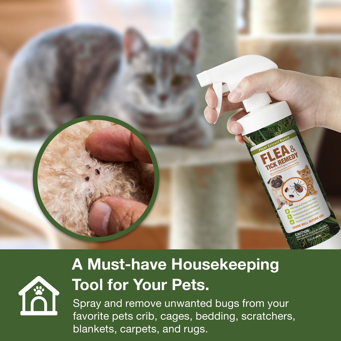 Flea & Tick Removal Spray 16 oz for Dogs and Cats
