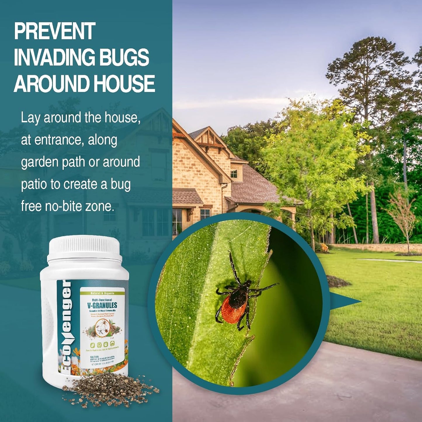 EcoVenger Multi-Purpose V-Granules 1.95LB Jug, Indoor & Outdoor Pest Control & Soiling