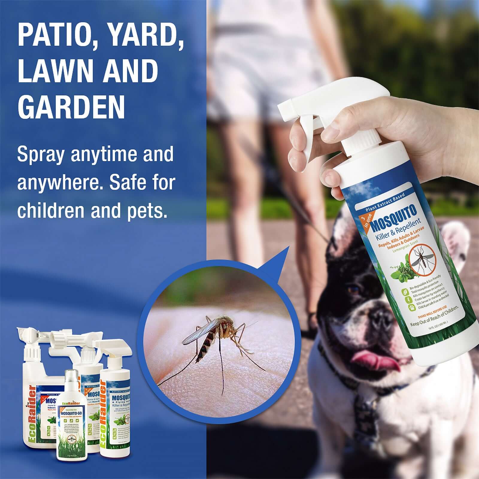 mosquito spray in garden Ecoraider Mosquito Killer Repellant 16oz